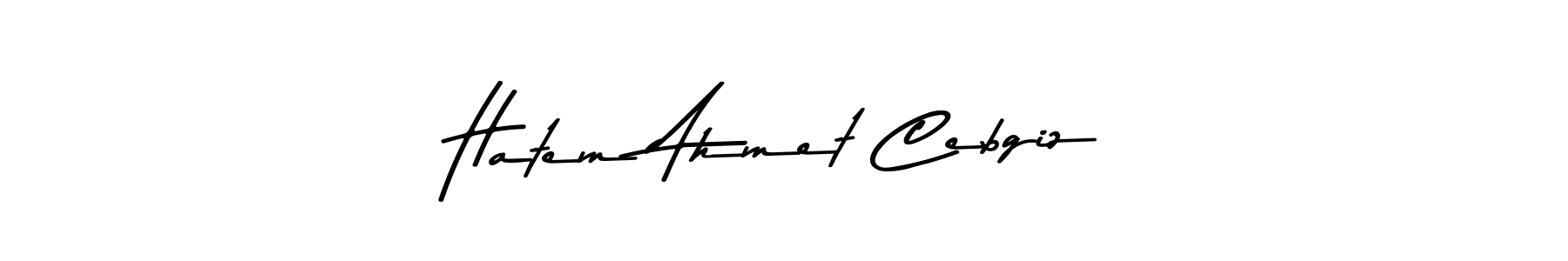 Create a beautiful signature design for name Hatem Ahmet Cebgiz. With this signature (Asem Kandis PERSONAL USE) fonts, you can make a handwritten signature for free. Hatem Ahmet Cebgiz signature style 9 images and pictures png