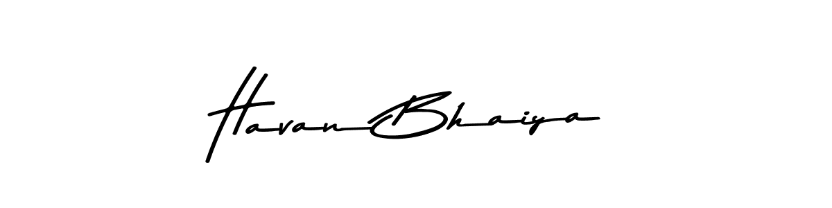 Create a beautiful signature design for name Havan Bhaiya. With this signature (Asem Kandis PERSONAL USE) fonts, you can make a handwritten signature for free. Havan Bhaiya signature style 9 images and pictures png