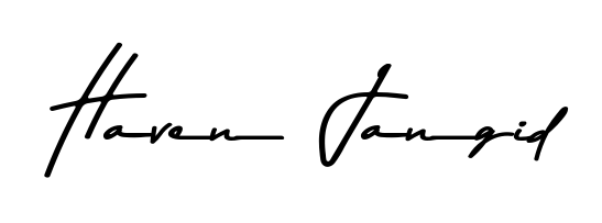 Get an exclusive digital autograph for Haven  Jangid. The Asem Kandis PERSONAL USE typeface captures the charm of real penmanship on paper. Haven  Jangid signature style 9 images and pictures png