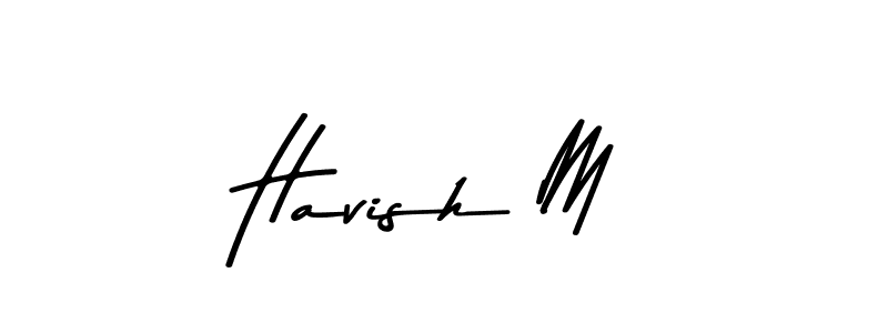 Havish M stylish signature style. Best Handwritten Sign (Asem Kandis PERSONAL USE) for my name. Handwritten Signature Collection Ideas for my name Havish M. Havish M signature style 9 images and pictures png