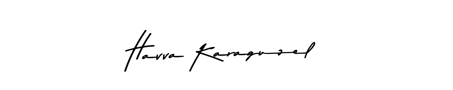 Design your own signature with our free online signature maker. With this signature software, you can create a handwritten (Asem Kandis PERSONAL USE) signature for name Havva Karaguzel. Havva Karaguzel signature style 9 images and pictures png