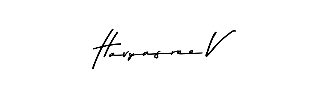 Make a beautiful signature design for name Havyasree V. With this signature (Asem Kandis PERSONAL USE) style, you can create a handwritten signature for free. Havyasree V signature style 9 images and pictures png