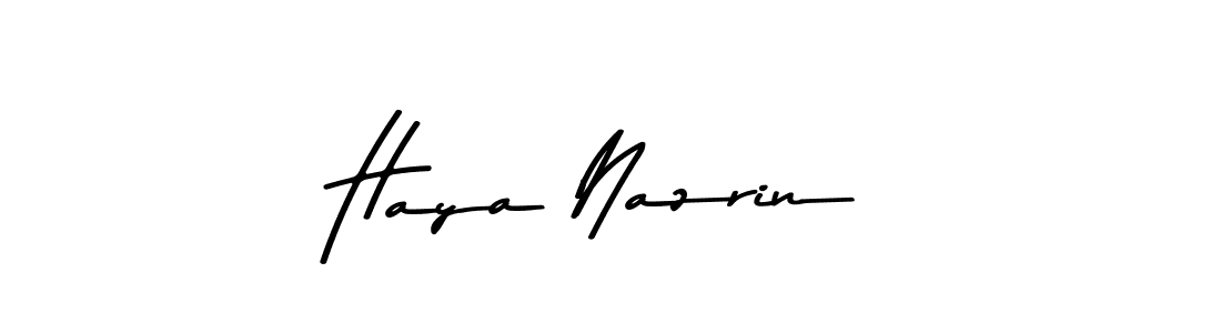 Create a beautiful signature design for name Haya Nazrin. With this signature (Asem Kandis PERSONAL USE) fonts, you can make a handwritten signature for free. Haya Nazrin signature style 9 images and pictures png
