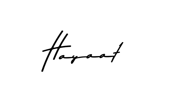 Create a beautiful signature design for name Hayaat. With this signature (Asem Kandis PERSONAL USE) fonts, you can make a handwritten signature for free. Hayaat signature style 9 images and pictures png