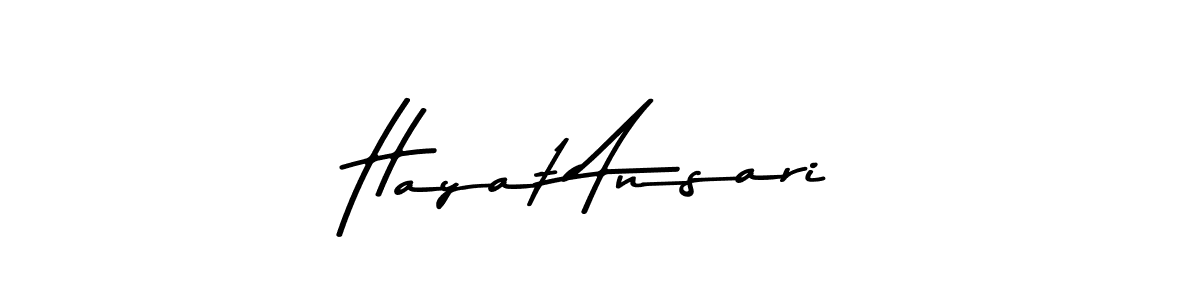 The best way (Asem Kandis PERSONAL USE) to make a short signature is to pick only two or three words in your name. The name Hayat Ansari include a total of six letters. For converting this name. Hayat Ansari signature style 9 images and pictures png
