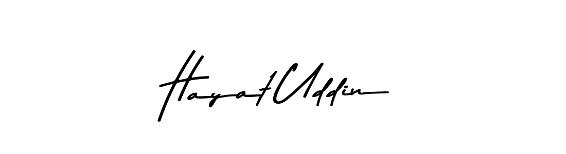 Design your own signature with our free online signature maker. With this signature software, you can create a handwritten (Asem Kandis PERSONAL USE) signature for name Hayat Uddin. Hayat Uddin signature style 9 images and pictures png