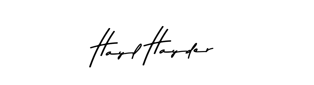 Hayl Hayder stylish signature style. Best Handwritten Sign (Asem Kandis PERSONAL USE) for my name. Handwritten Signature Collection Ideas for my name Hayl Hayder. Hayl Hayder signature style 9 images and pictures png