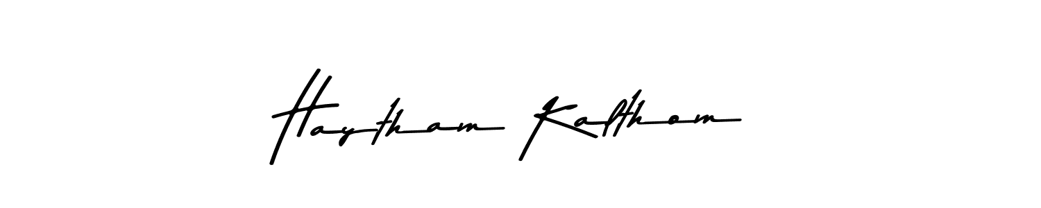 if you are searching for the best signature style for your name Haytham Kalthom. so please give up your signature search. here we have designed multiple signature styles  using Asem Kandis PERSONAL USE. Haytham Kalthom signature style 9 images and pictures png