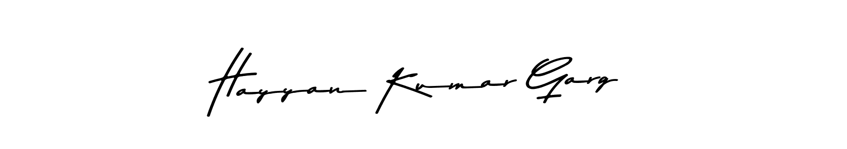 Create a beautiful signature design for name Hayyan Kumar Garg. With this signature (Asem Kandis PERSONAL USE) fonts, you can make a handwritten signature for free. Hayyan Kumar Garg signature style 9 images and pictures png