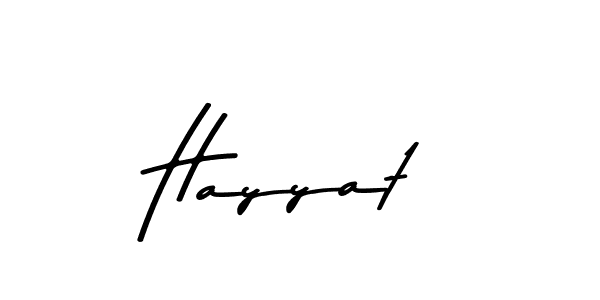 Create a beautiful signature design for name Hayyat. With this signature (Asem Kandis PERSONAL USE) fonts, you can make a handwritten signature for free. Hayyat signature style 9 images and pictures png