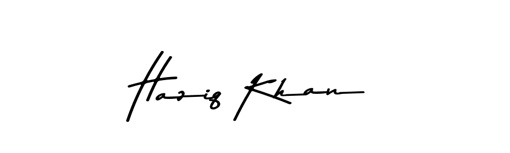 Make a beautiful signature design for name Haziq Khan. With this signature (Asem Kandis PERSONAL USE) style, you can create a handwritten signature for free. Haziq Khan signature style 9 images and pictures png