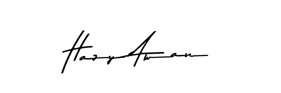 Create a beautiful signature design for name Hazy Awan. With this signature (Asem Kandis PERSONAL USE) fonts, you can make a handwritten signature for free. Hazy Awan signature style 9 images and pictures png