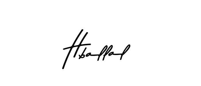 How to make Hballal name signature. Use Asem Kandis PERSONAL USE style for creating short signs online. This is the latest handwritten sign. Hballal signature style 9 images and pictures png