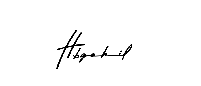 How to make Hbgohil name signature. Use Asem Kandis PERSONAL USE style for creating short signs online. This is the latest handwritten sign. Hbgohil signature style 9 images and pictures png