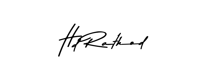 How to make Hd Rathod name signature. Use Asem Kandis PERSONAL USE style for creating short signs online. This is the latest handwritten sign. Hd Rathod signature style 9 images and pictures png