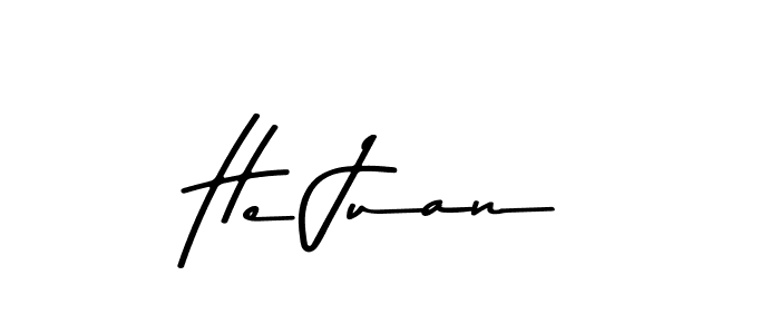 How to make He Juan name signature. Use Asem Kandis PERSONAL USE style for creating short signs online. This is the latest handwritten sign. He Juan signature style 9 images and pictures png