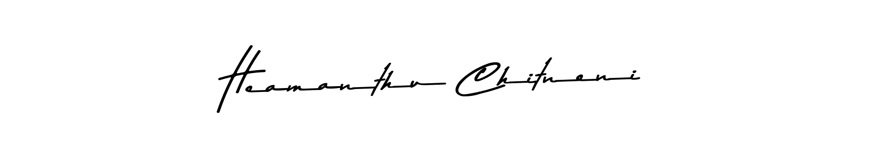 This is the best signature style for the Heamanthu Chitneni name. Also you like these signature font (Asem Kandis PERSONAL USE). Mix name signature. Heamanthu Chitneni signature style 9 images and pictures png