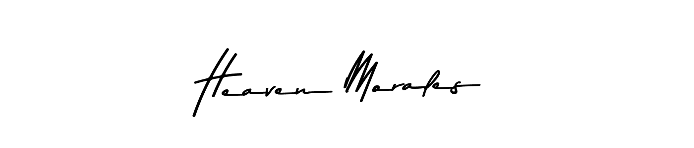 This is the best signature style for the Heaven Morales name. Also you like these signature font (Asem Kandis PERSONAL USE). Mix name signature. Heaven Morales signature style 9 images and pictures png