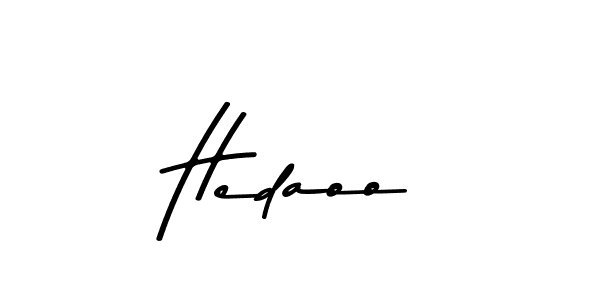 How to make Hedaoo name signature. Use Asem Kandis PERSONAL USE style for creating short signs online. This is the latest handwritten sign. Hedaoo signature style 9 images and pictures png