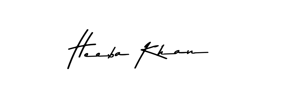 Design your own signature with our free online signature maker. With this signature software, you can create a handwritten (Asem Kandis PERSONAL USE) signature for name Heeba Khan. Heeba Khan signature style 9 images and pictures png