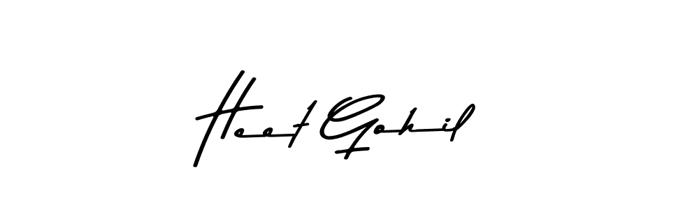 Heet Gohil stylish signature style. Best Handwritten Sign (Asem Kandis PERSONAL USE) for my name. Handwritten Signature Collection Ideas for my name Heet Gohil. Heet Gohil signature style 9 images and pictures png