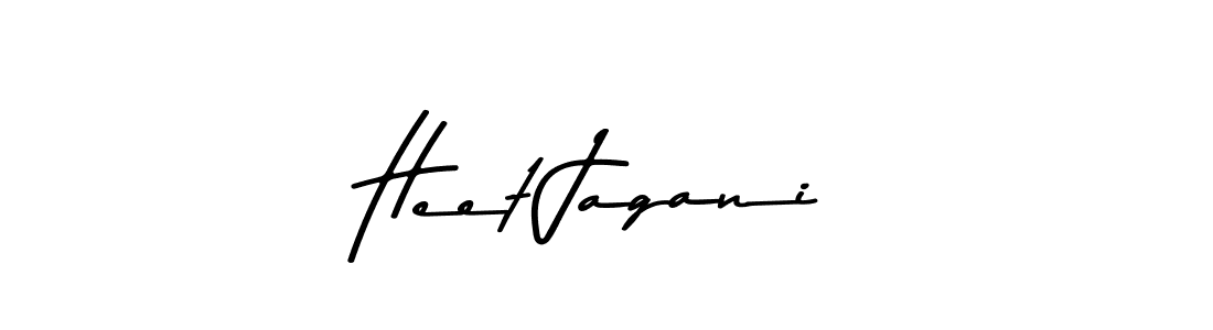 How to make Heet Jagani name signature. Use Asem Kandis PERSONAL USE style for creating short signs online. This is the latest handwritten sign. Heet Jagani signature style 9 images and pictures png