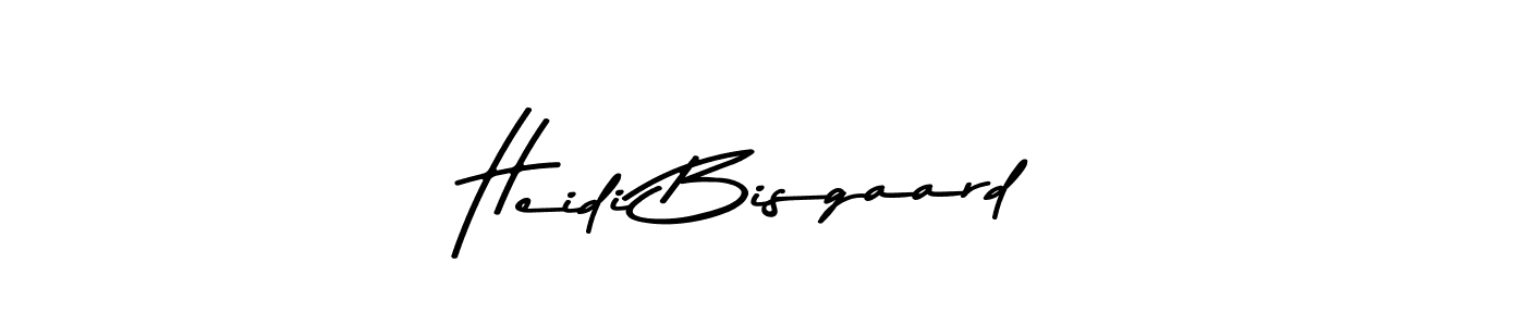 How to make Heidi Bisgaard name signature. Use Asem Kandis PERSONAL USE style for creating short signs online. This is the latest handwritten sign. Heidi Bisgaard signature style 9 images and pictures png