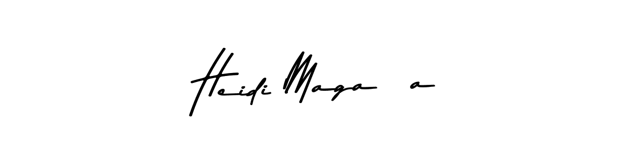 The best way (Asem Kandis PERSONAL USE) to make a short signature is to pick only two or three words in your name. The name Heidi Magaña include a total of six letters. For converting this name. Heidi Magaña signature style 9 images and pictures png