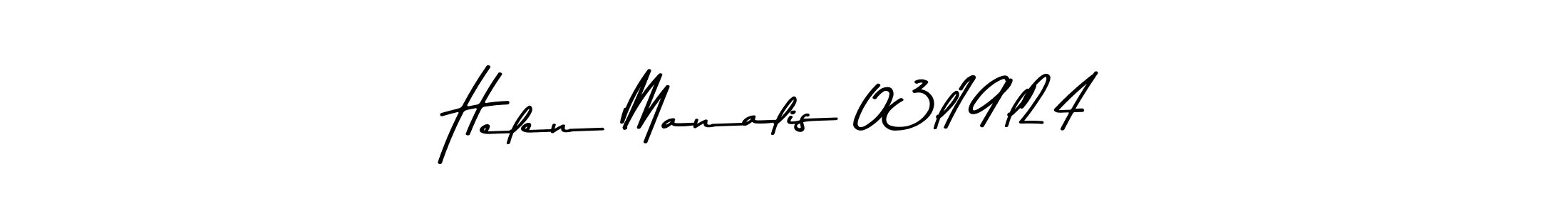 Create a beautiful signature design for name Helen Manalis 03l19l24. With this signature (Asem Kandis PERSONAL USE) fonts, you can make a handwritten signature for free. Helen Manalis 03l19l24 signature style 9 images and pictures png