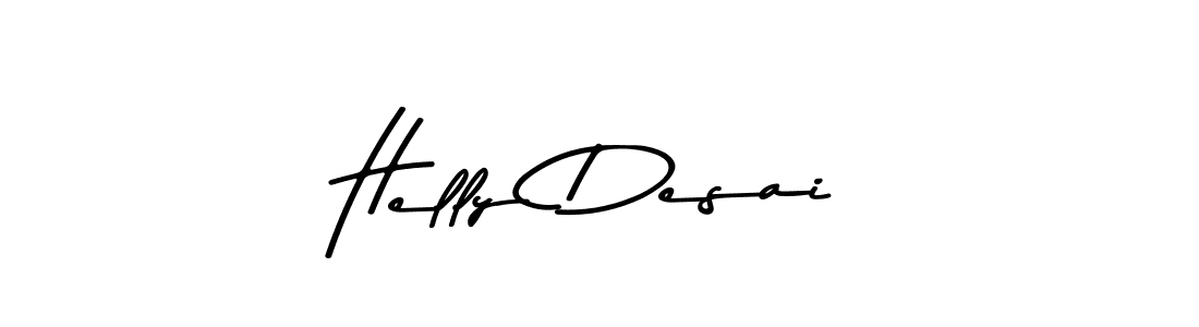 How to make Helly Desai name signature. Use Asem Kandis PERSONAL USE style for creating short signs online. This is the latest handwritten sign. Helly Desai signature style 9 images and pictures png
