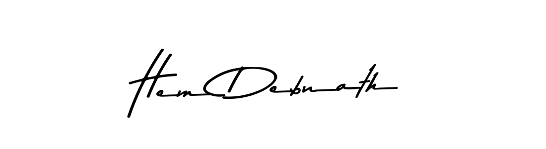 How to make Hem Debnath name signature. Use Asem Kandis PERSONAL USE style for creating short signs online. This is the latest handwritten sign. Hem Debnath signature style 9 images and pictures png