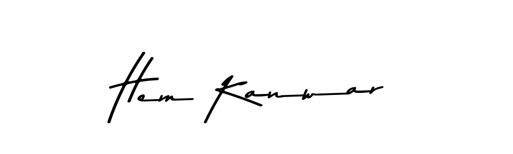 Make a beautiful signature design for name Hem Kanwar. With this signature (Asem Kandis PERSONAL USE) style, you can create a handwritten signature for free. Hem Kanwar signature style 9 images and pictures png