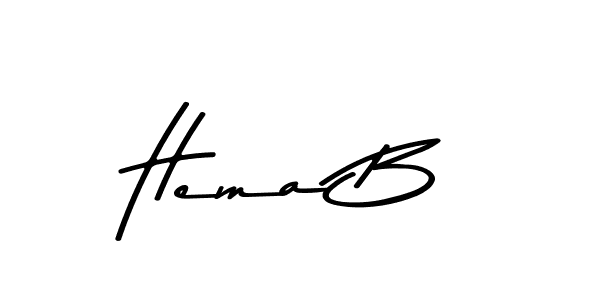 Create a beautiful signature design for name Hema B. With this signature (Asem Kandis PERSONAL USE) fonts, you can make a handwritten signature for free. Hema B signature style 9 images and pictures png