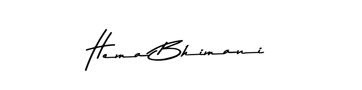 Create a beautiful signature design for name Hema Bhimani. With this signature (Asem Kandis PERSONAL USE) fonts, you can make a handwritten signature for free. Hema Bhimani signature style 9 images and pictures png