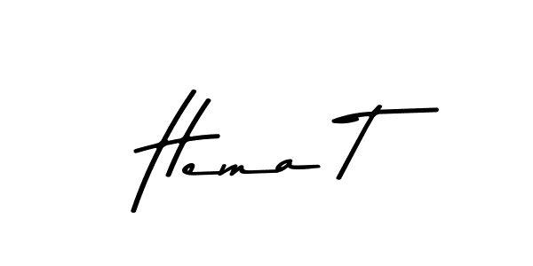 Design your own signature with our free online signature maker. With this signature software, you can create a handwritten (Asem Kandis PERSONAL USE) signature for name Hema T. Hema T signature style 9 images and pictures png