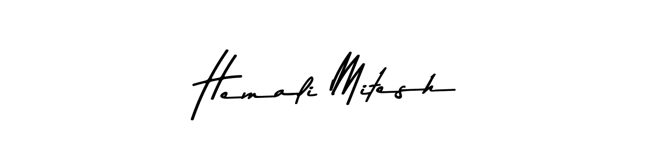 Asem Kandis PERSONAL USE is a professional signature style that is perfect for those who want to add a touch of class to their signature. It is also a great choice for those who want to make their signature more unique. Get Hemali Mitesh name to fancy signature for free. Hemali Mitesh signature style 9 images and pictures png