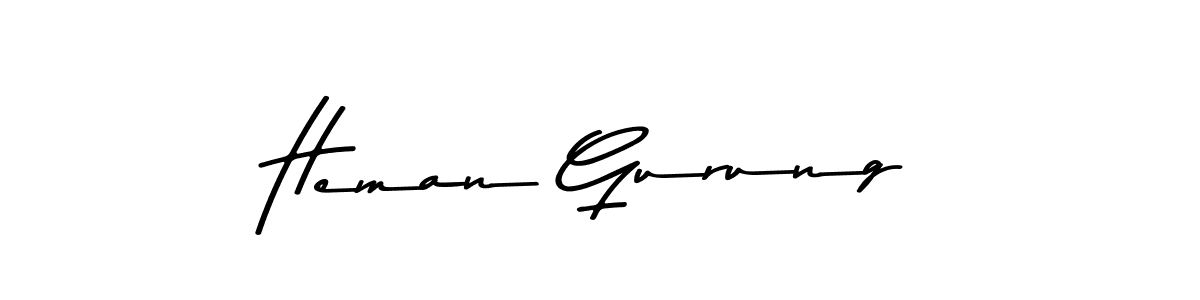 Similarly Asem Kandis PERSONAL USE is the best handwritten signature design. Signature creator online .You can use it as an online autograph creator for name Heman Gurung. Heman Gurung signature style 9 images and pictures png