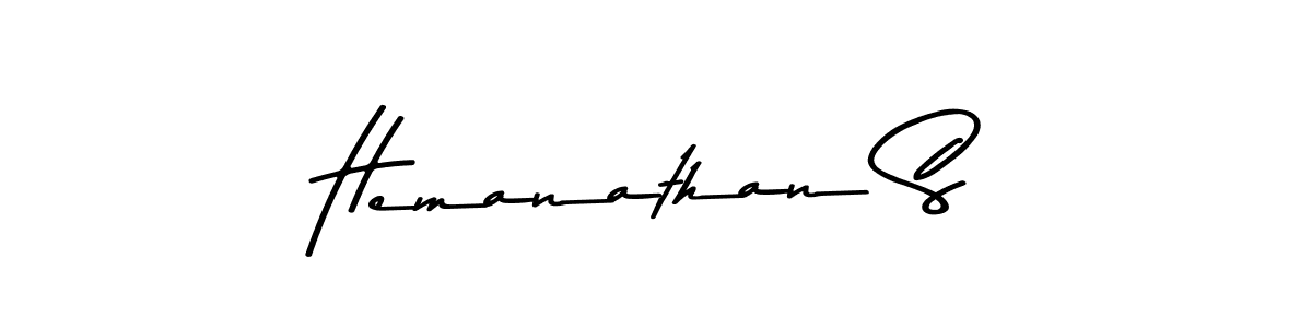 How to make Hemanathan S name signature. Use Asem Kandis PERSONAL USE style for creating short signs online. This is the latest handwritten sign. Hemanathan S signature style 9 images and pictures png