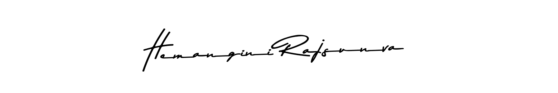 How to make Hemangini Rajsunva name signature. Use Asem Kandis PERSONAL USE style for creating short signs online. This is the latest handwritten sign. Hemangini Rajsunva signature style 9 images and pictures png
