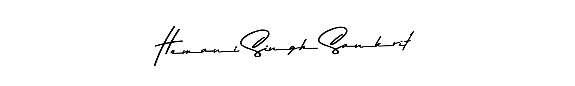 You should practise on your own different ways (Asem Kandis PERSONAL USE) to write your name (Hemani Singh Sankrit) in signature. don't let someone else do it for you. Hemani Singh Sankrit signature style 9 images and pictures png