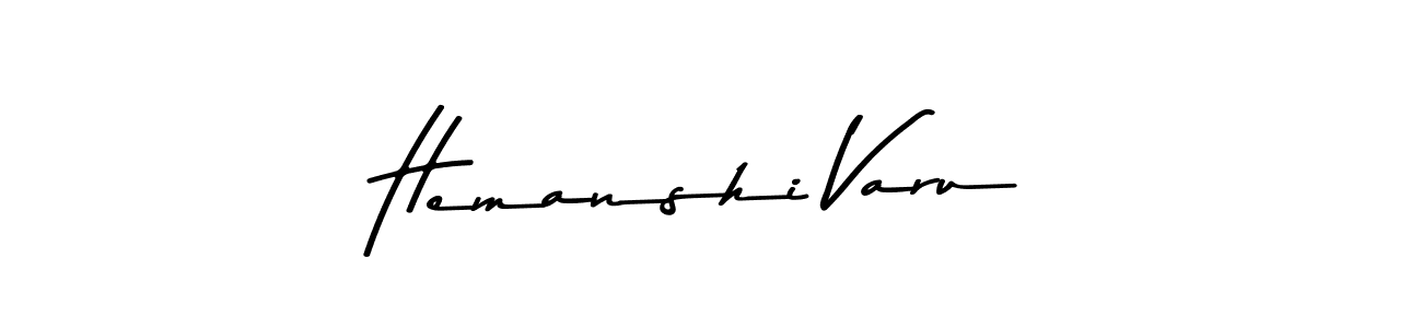 Create a beautiful signature design for name Hemanshi Varu. With this signature (Asem Kandis PERSONAL USE) fonts, you can make a handwritten signature for free. Hemanshi Varu signature style 9 images and pictures png