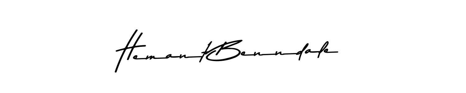 How to make Hemant Benndale name signature. Use Asem Kandis PERSONAL USE style for creating short signs online. This is the latest handwritten sign. Hemant Benndale signature style 9 images and pictures png