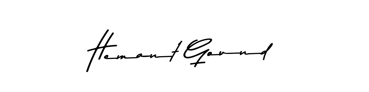 How to make Hemant Gound name signature. Use Asem Kandis PERSONAL USE style for creating short signs online. This is the latest handwritten sign. Hemant Gound signature style 9 images and pictures png