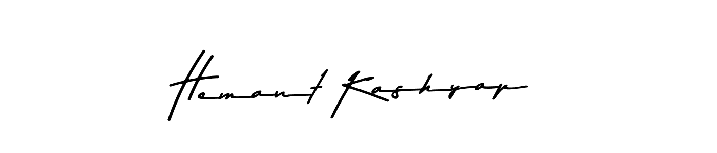 How to make Hemant Kashyap name signature. Use Asem Kandis PERSONAL USE style for creating short signs online. This is the latest handwritten sign. Hemant Kashyap signature style 9 images and pictures png