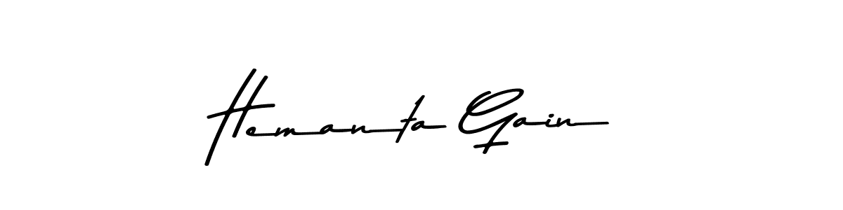 Use a signature maker to create a handwritten signature online. With this signature software, you can design (Asem Kandis PERSONAL USE) your own signature for name Hemanta Gain. Hemanta Gain signature style 9 images and pictures png