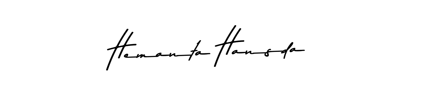How to make Hemanta Hansda name signature. Use Asem Kandis PERSONAL USE style for creating short signs online. This is the latest handwritten sign. Hemanta Hansda signature style 9 images and pictures png