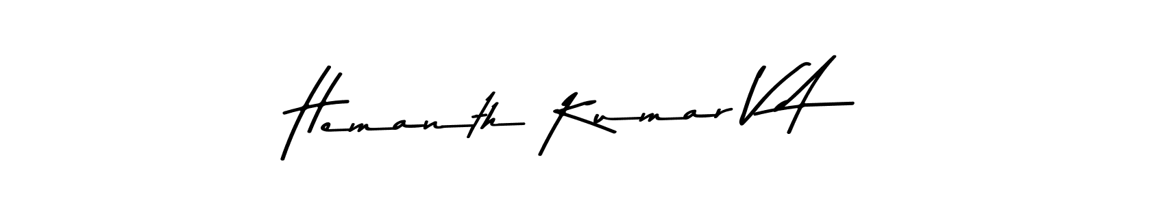 Make a beautiful signature design for name Hemanth Kumar V A. With this signature (Asem Kandis PERSONAL USE) style, you can create a handwritten signature for free. Hemanth Kumar V A signature style 9 images and pictures png