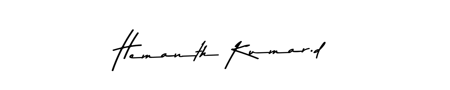 The best way (Asem Kandis PERSONAL USE) to make a short signature is to pick only two or three words in your name. The name Hemanth Kumar.d include a total of six letters. For converting this name. Hemanth Kumar.d signature style 9 images and pictures png