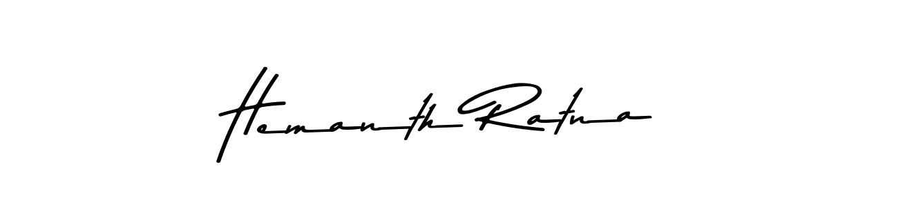 How to make Hemanth Ratna name signature. Use Asem Kandis PERSONAL USE style for creating short signs online. This is the latest handwritten sign. Hemanth Ratna signature style 9 images and pictures png