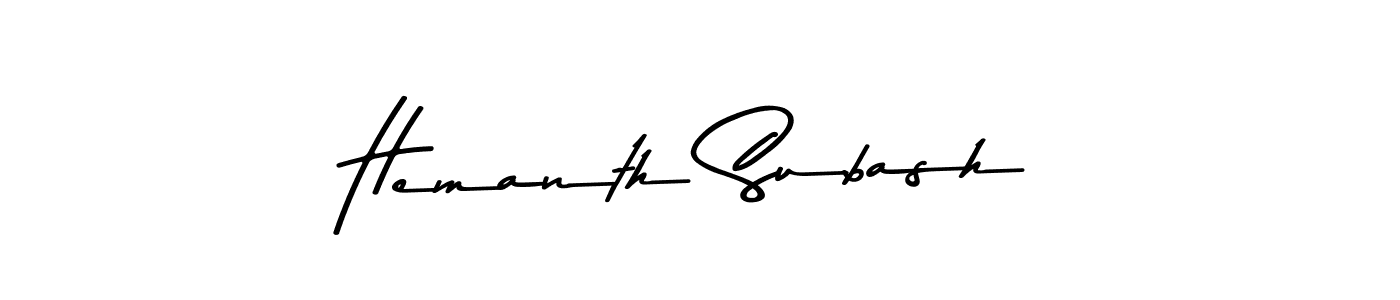 Design your own signature with our free online signature maker. With this signature software, you can create a handwritten (Asem Kandis PERSONAL USE) signature for name Hemanth Subash. Hemanth Subash signature style 9 images and pictures png